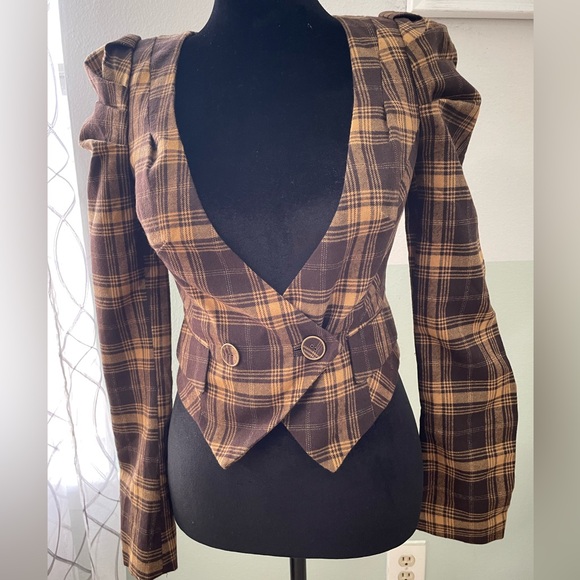 COPY - Vero moda Classic carmelite plaid jacket size XS - Picture 1 of 8